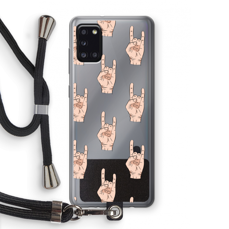 Rock: Samsung Galaxy A31 Transparant Hoesje met koord