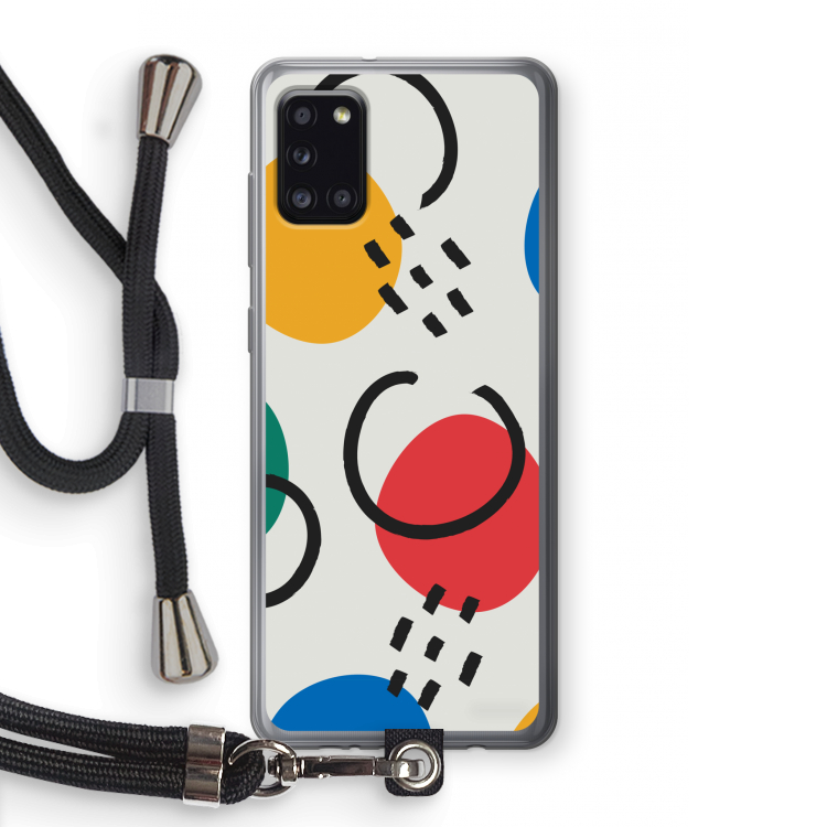 Illustratieve pop 3: Samsung Galaxy A31 Transparant Hoesje met koord
