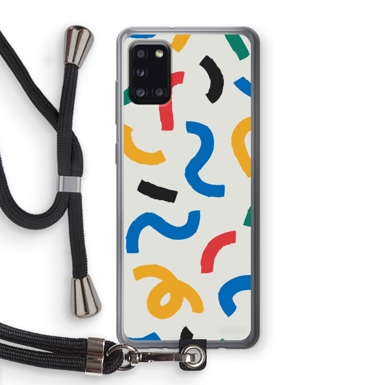 Illustratieve pop 2: Samsung Galaxy A31 Transparant Hoesje met koord