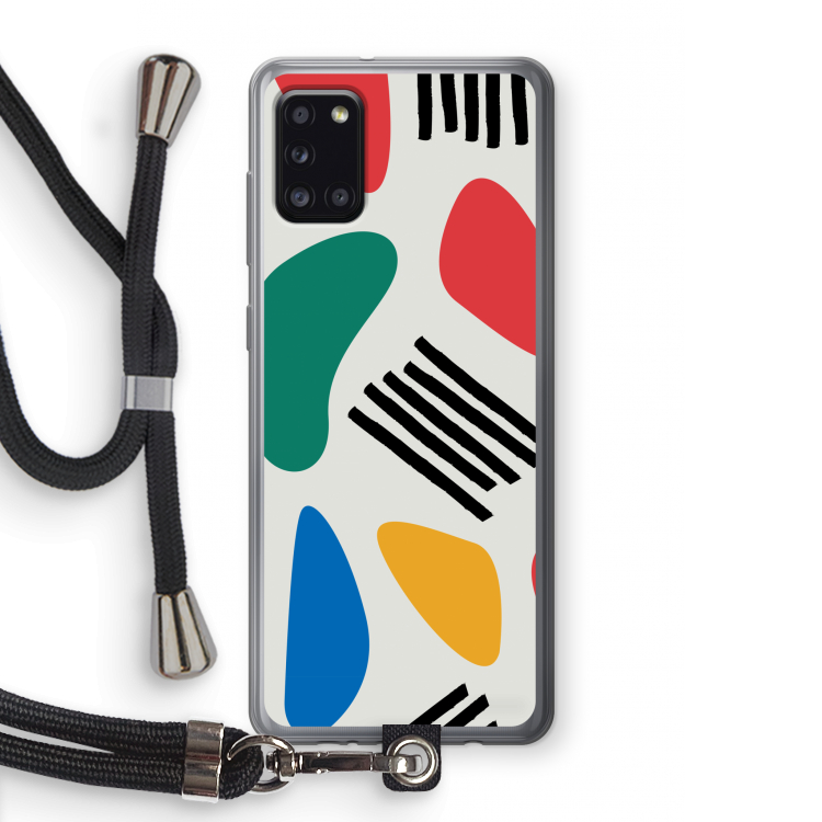 Illustratieve pop 1: Samsung Galaxy A31 Transparant Hoesje met koord