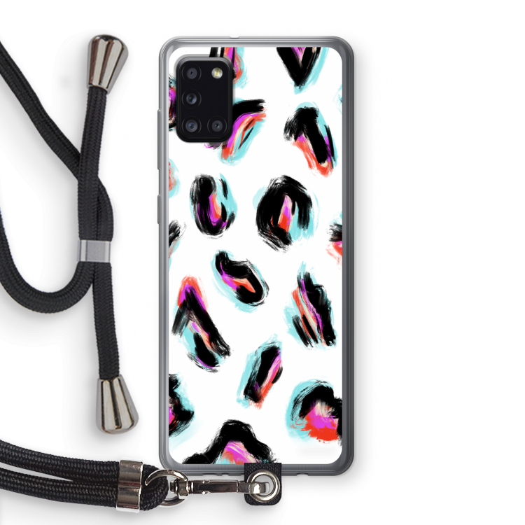 Cheetah color: Samsung Galaxy A31 Transparant Hoesje met koord