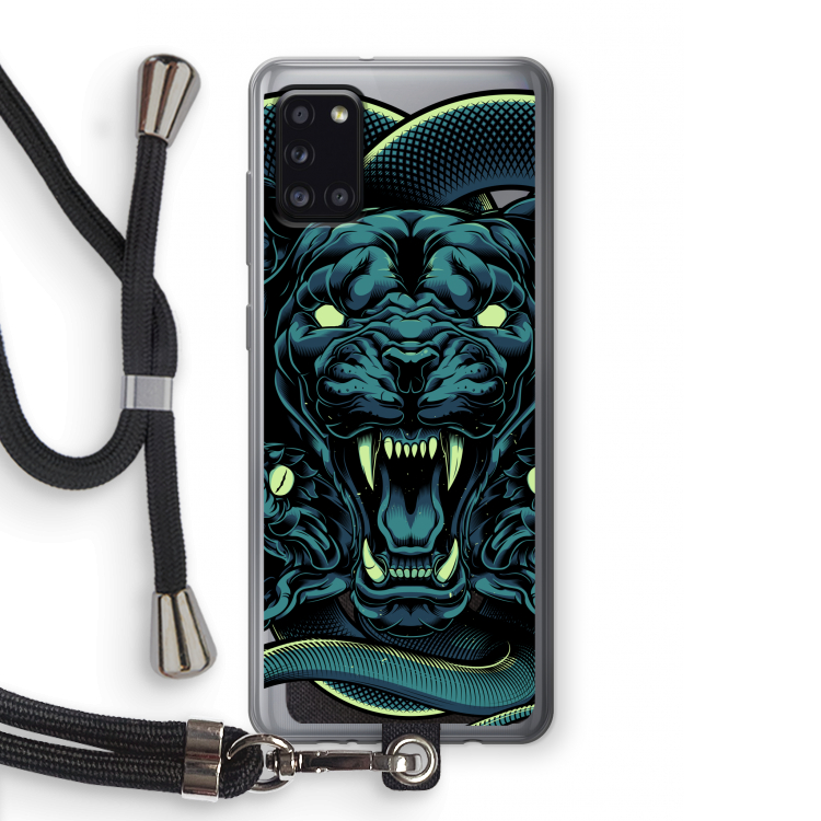 Cougar and Vipers: Samsung Galaxy A31 Transparant Hoesje met koord