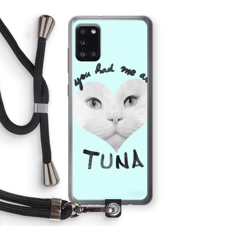 You had me at tuna: Samsung Galaxy A31 Transparant Hoesje met koord