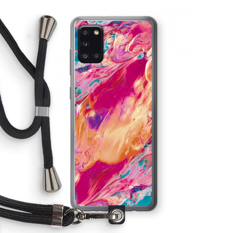 Pastel Echoes: Samsung Galaxy A31 Transparant Hoesje met koord