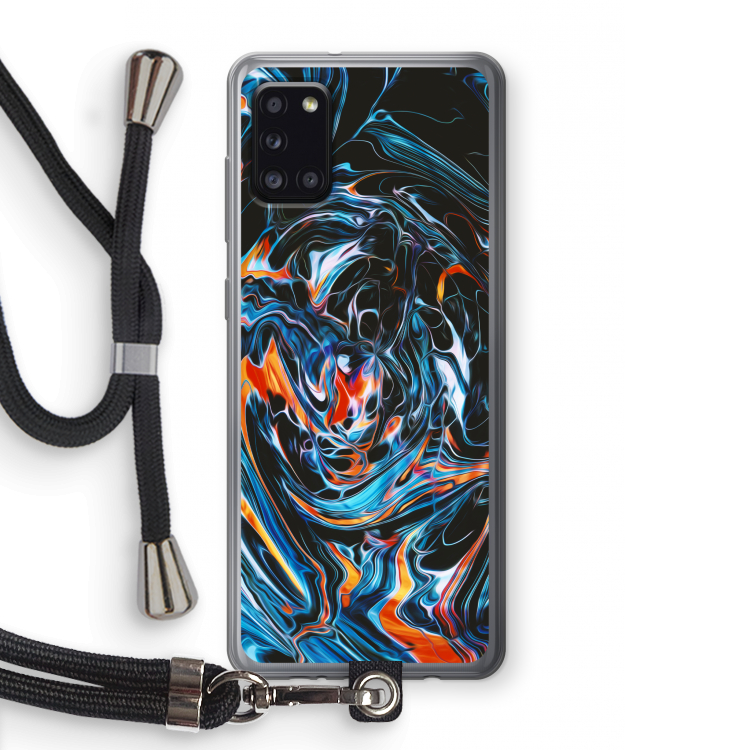 Black Unicorn: Samsung Galaxy A31 Transparant Hoesje met koord
