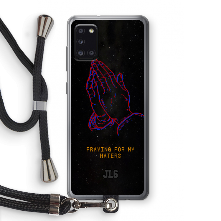 Praying For My Haters: Samsung Galaxy A31 Transparant Hoesje met koord