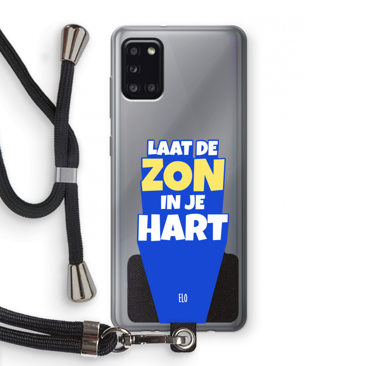 Laat de zon in je hart: Samsung Galaxy A31 Transparant Hoesje met koord