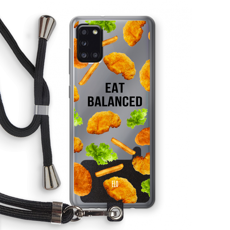 Eat Balanced: Samsung Galaxy A31 Transparant Hoesje met koord