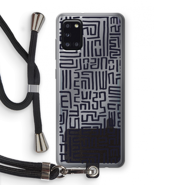 Moroccan Print: Samsung Galaxy A31 Transparant Hoesje met koord
