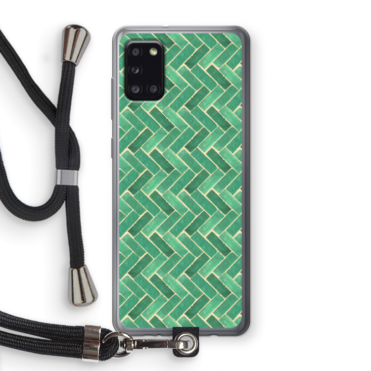 Moroccan tiles 2: Samsung Galaxy A31 Transparant Hoesje met koord
