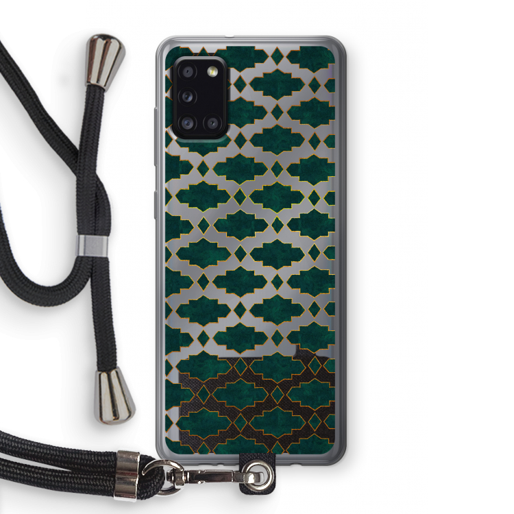 Moroccan tiles: Samsung Galaxy A31 Transparant Hoesje met koord