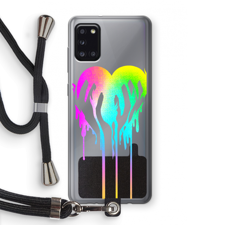 Hold My Heart: Samsung Galaxy A31 Transparant Hoesje met koord