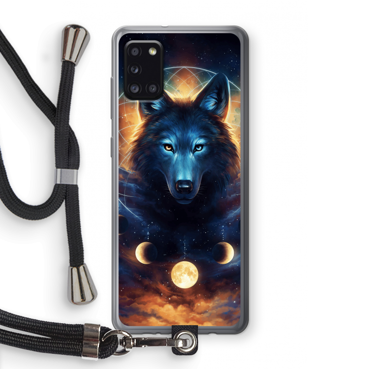Wolf Dreamcatcher: Samsung Galaxy A31 Transparant Hoesje met koord