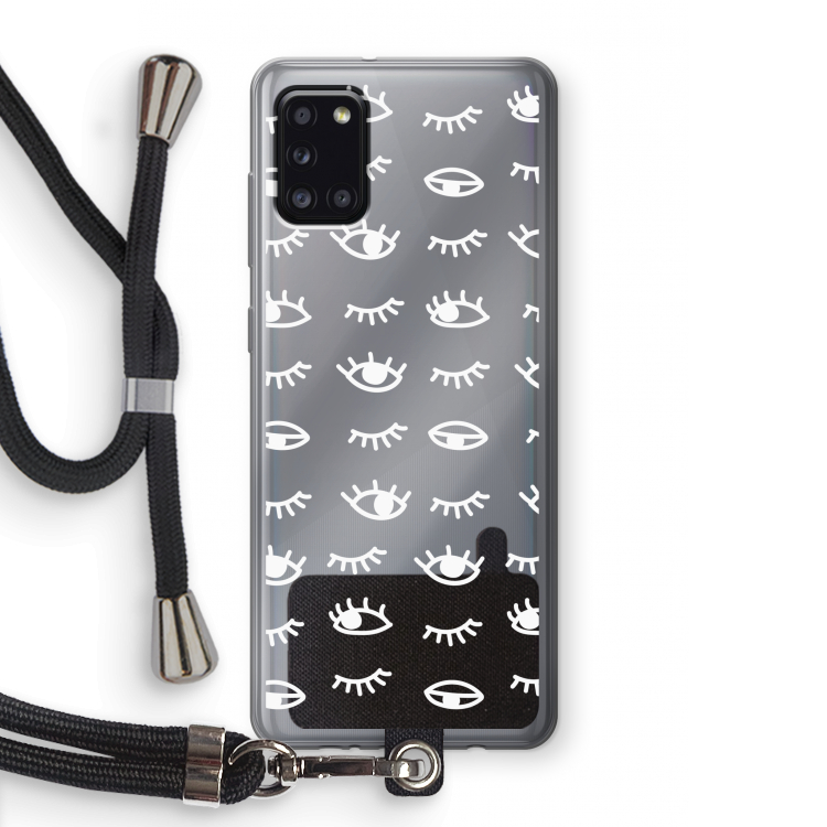 Eye pattern #3: Samsung Galaxy A31 Transparant Hoesje met koord