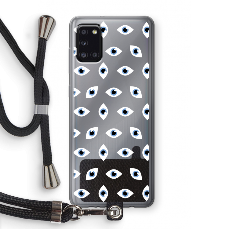 Eyes pattern: Samsung Galaxy A31 Transparant Hoesje met koord