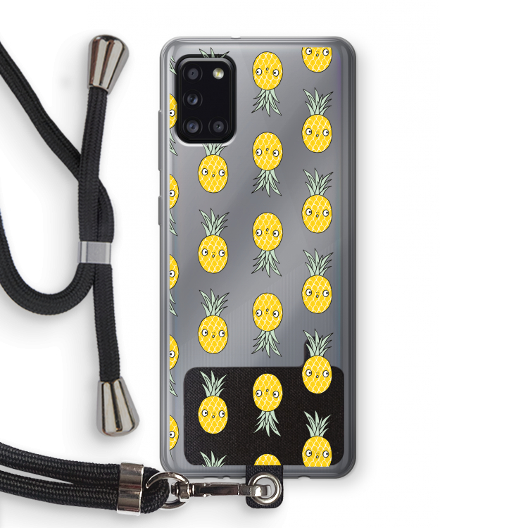 Ananas: Samsung Galaxy A31 Transparant Hoesje met koord