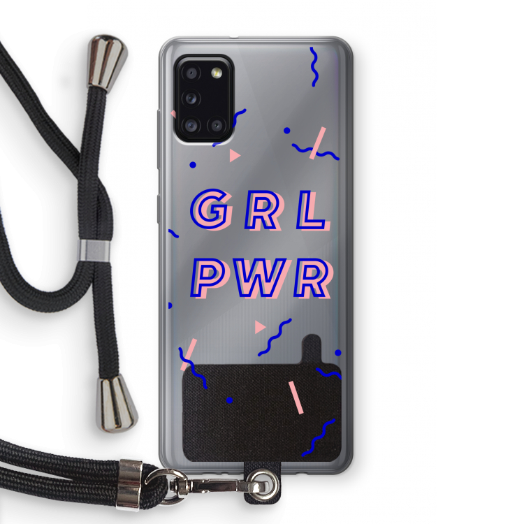 GRL PWR: Samsung Galaxy A31 Transparant Hoesje met koord