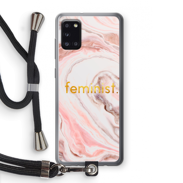 Feminist: Samsung Galaxy A31 Transparant Hoesje met koord