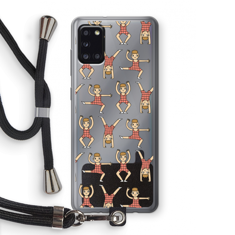 Gymboys: Samsung Galaxy A31 Transparant Hoesje met koord