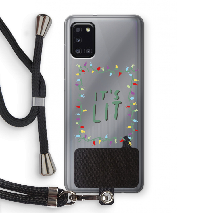 It's Lit: Samsung Galaxy A31 Transparant Hoesje met koord