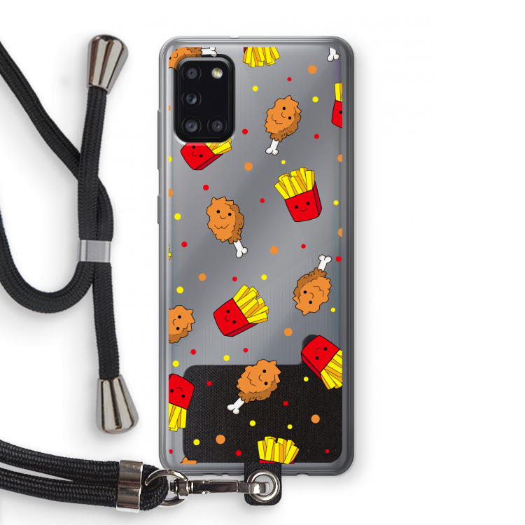 Chicken 'n Fries: Samsung Galaxy A31 Transparant Hoesje met koord
