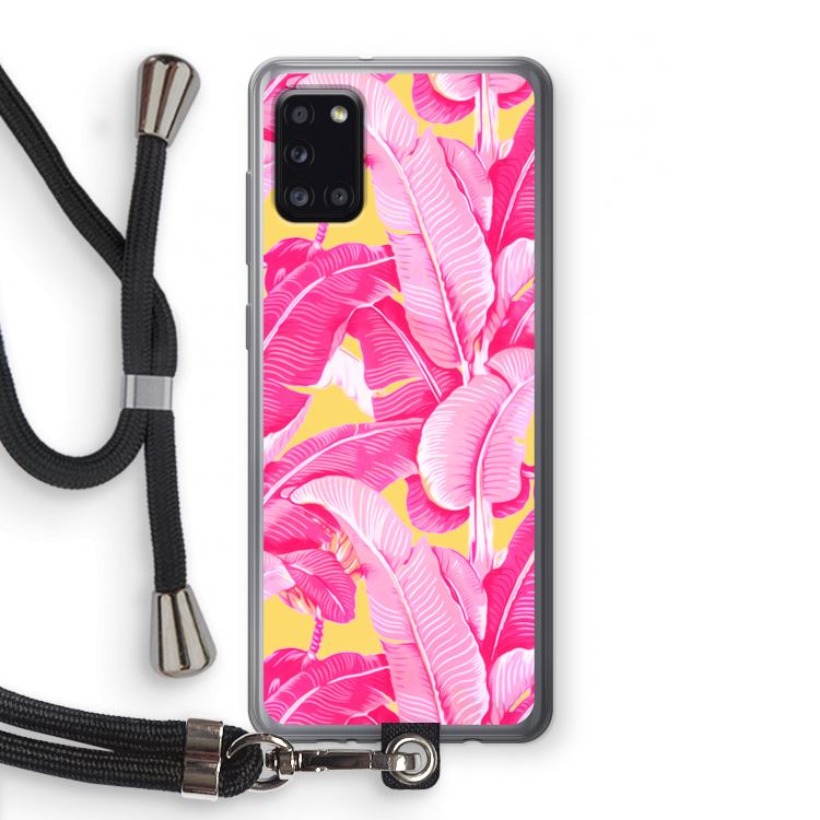 Pink Banana: Samsung Galaxy A31 Transparant Hoesje met koord