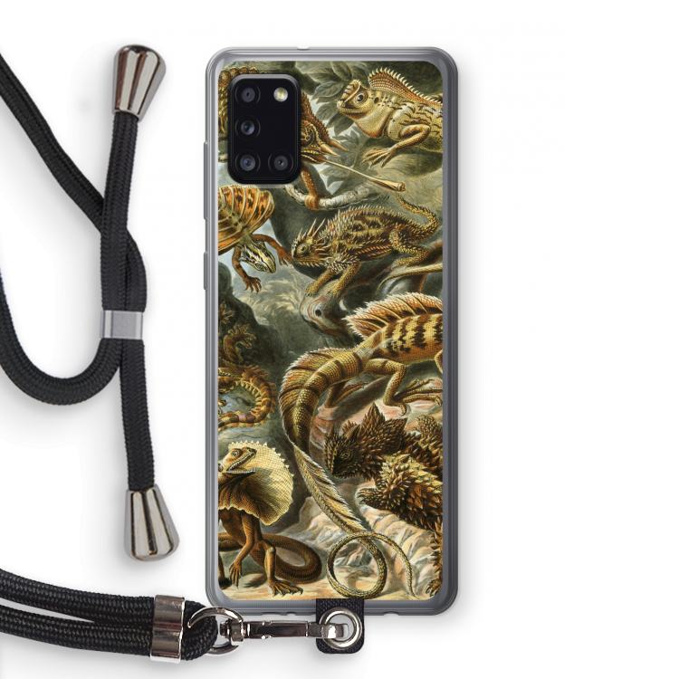 Haeckel Lacertilia: Samsung Galaxy A31 Transparant Hoesje met koord