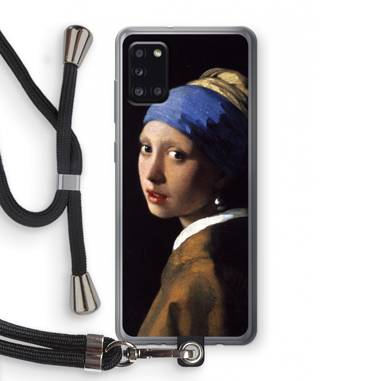 The Pearl Earring: Samsung Galaxy A31 Transparant Hoesje met koord