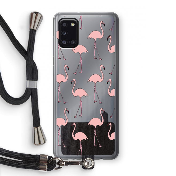 Anything Flamingoes: Samsung Galaxy A31 Transparant Hoesje met koord