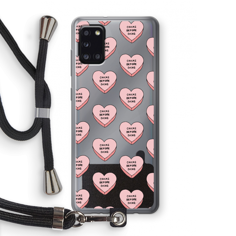 Chicks before dicks: Samsung Galaxy A31 Transparant Hoesje met koord