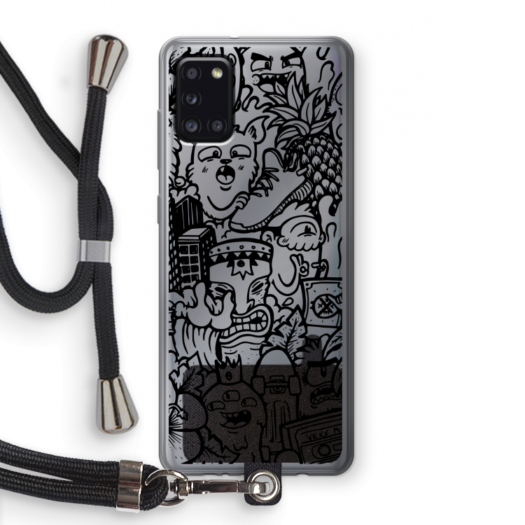 Vexx Black Mixtape: Samsung Galaxy A31 Transparant Hoesje met koord