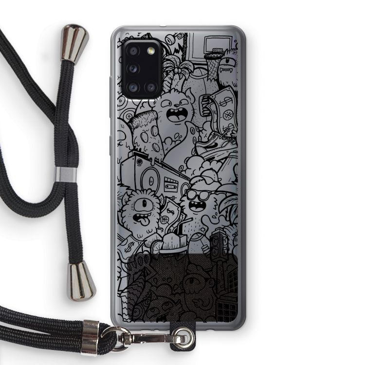 Vexx Black City : Samsung Galaxy A31 Transparant Hoesje met koord