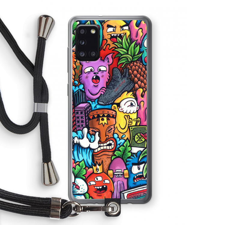 Vexx Mixtape: Samsung Galaxy A31 Transparant Hoesje met koord