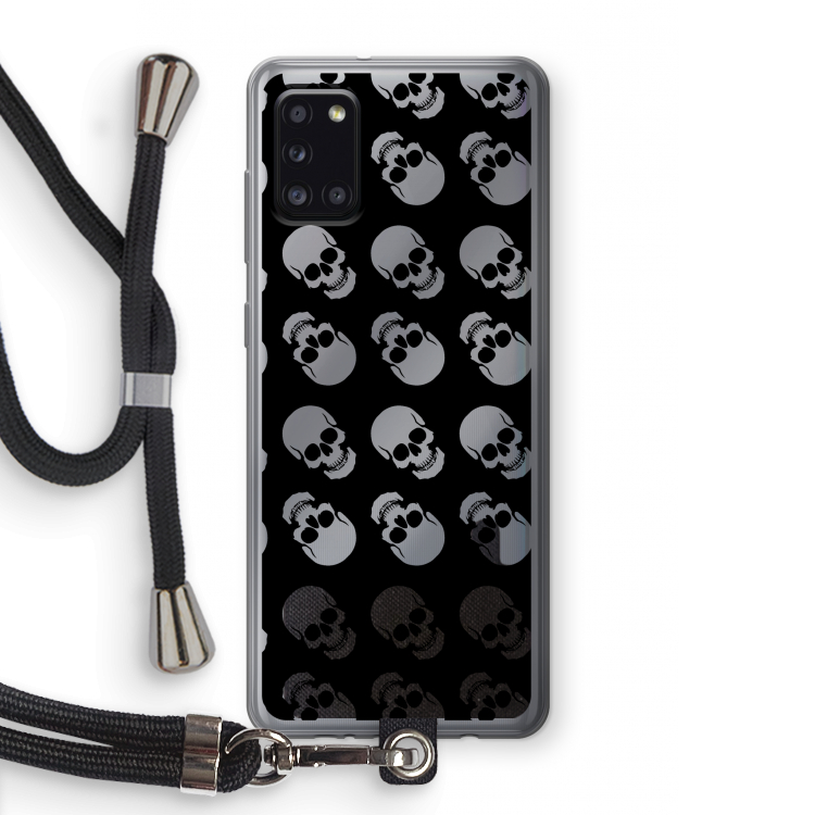 Musketon Skulls: Samsung Galaxy A31 Transparant Hoesje met koord
