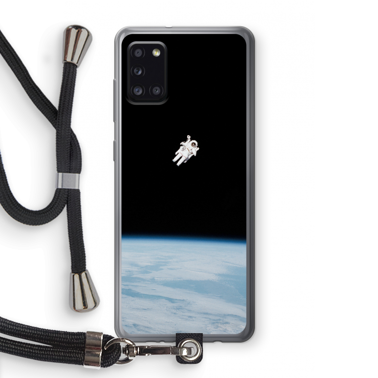 Alone in Space: Samsung Galaxy A31 Transparant Hoesje met koord