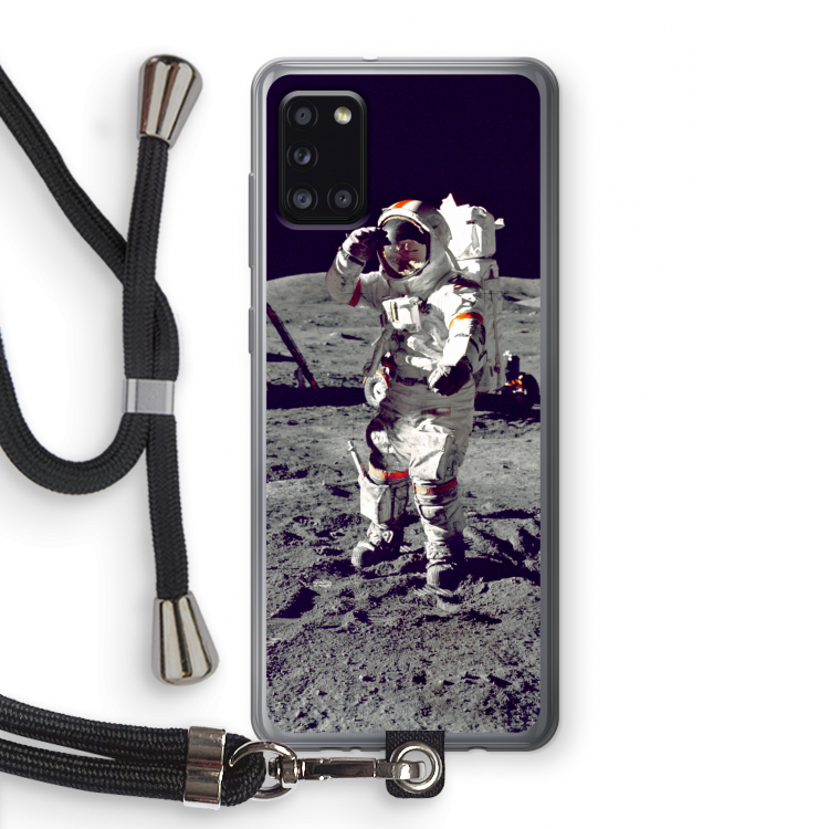 Spaceman: Samsung Galaxy A31 Transparant Hoesje met koord