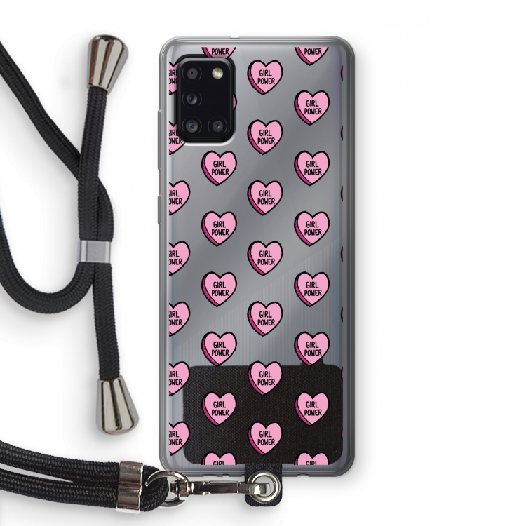 GIRL POWER: Samsung Galaxy A31 Transparant Hoesje met koord