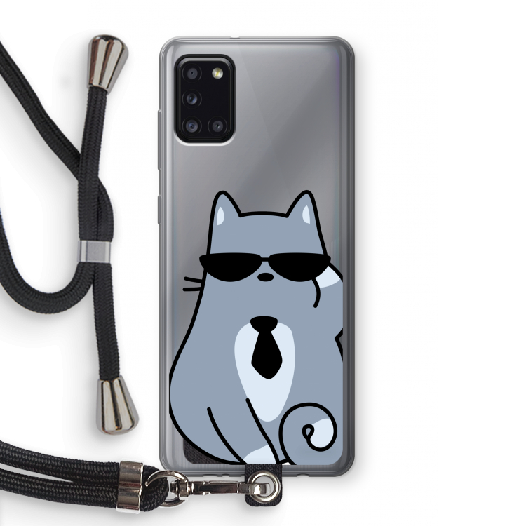 Cool cat: Samsung Galaxy A31 Transparant Hoesje met koord