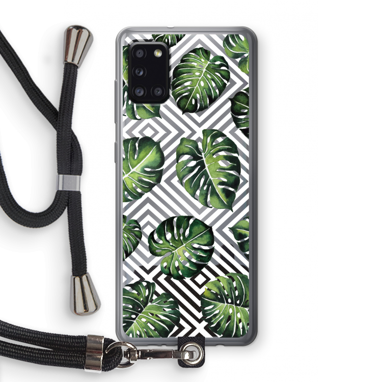 Geometrische jungle: Samsung Galaxy A31 Transparant Hoesje met koord