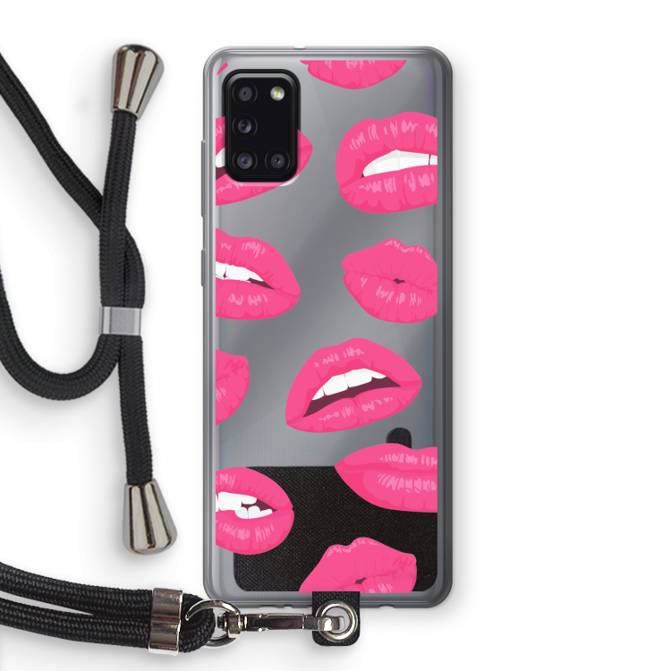 Bite my lip: Samsung Galaxy A31 Transparant Hoesje met koord