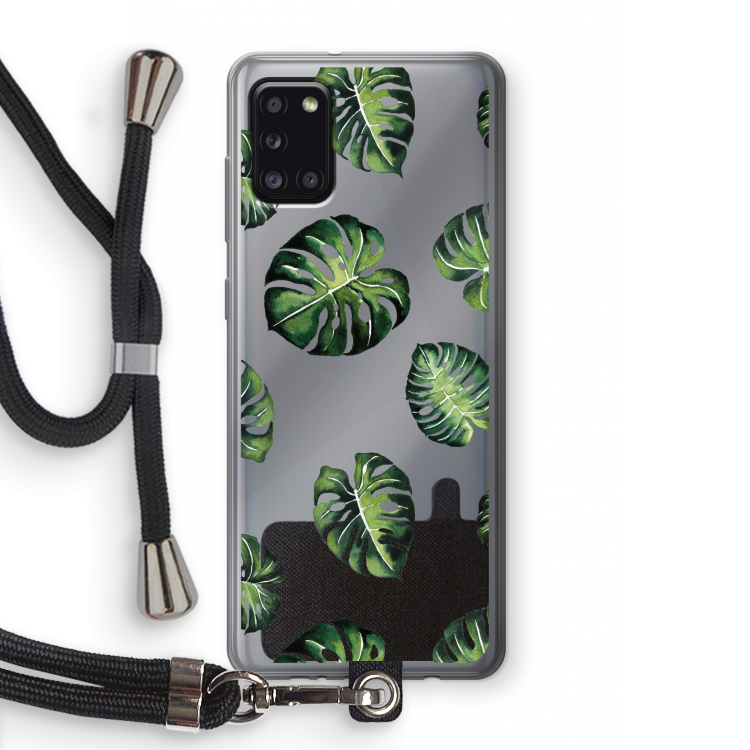 Tropische bladeren: Samsung Galaxy A31 Transparant Hoesje met koord