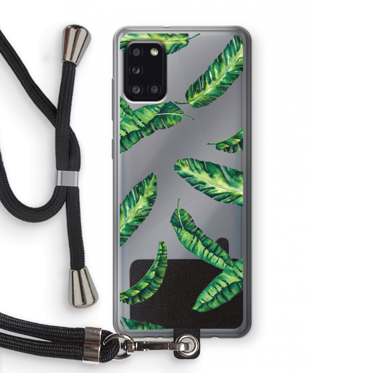 Lange bladeren: Samsung Galaxy A31 Transparant Hoesje met koord
