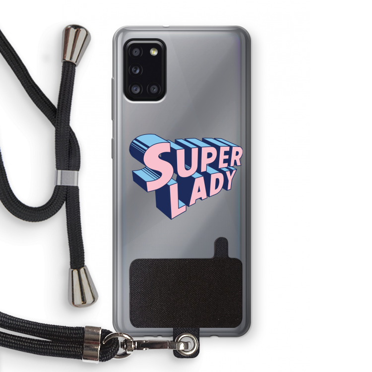 Superlady: Samsung Galaxy A31 Transparant Hoesje met koord