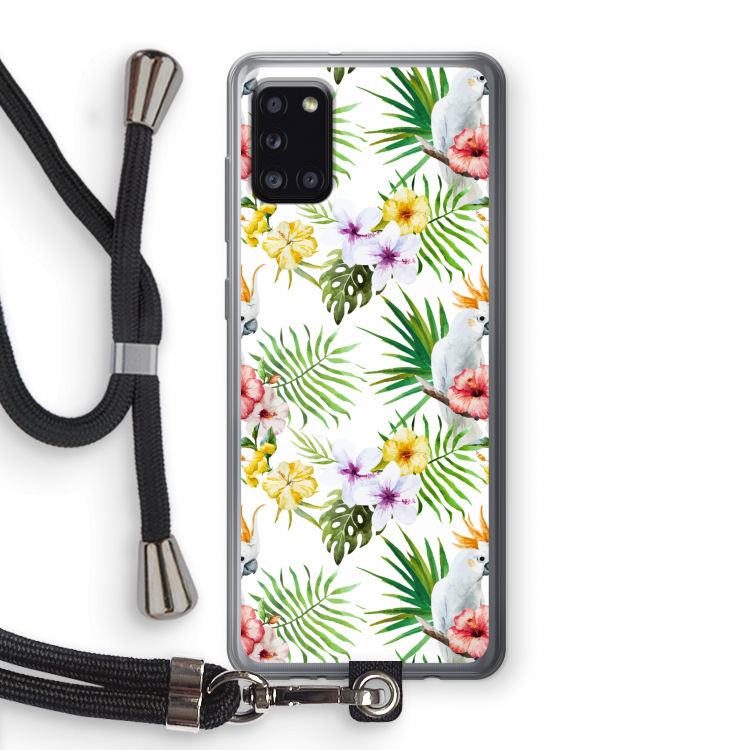 Gele kuif: Samsung Galaxy A31 Transparant Hoesje met koord