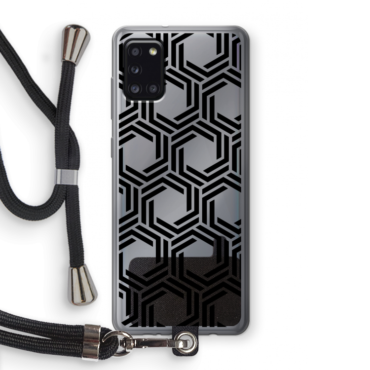 Geometrisch patroon: Samsung Galaxy A31 Transparant Hoesje met koord