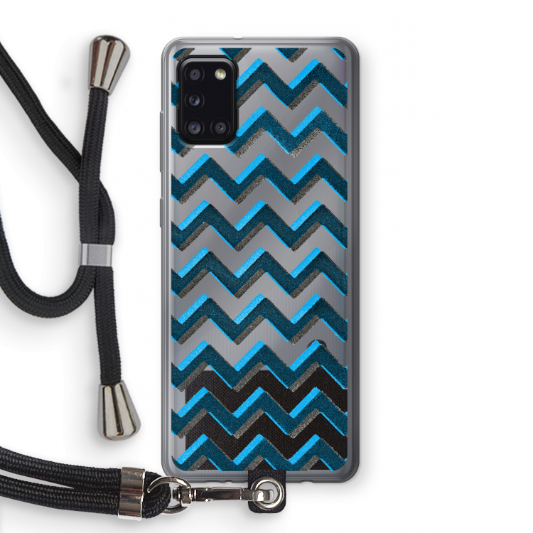 Onderbroken lijn: Samsung Galaxy A31 Transparant Hoesje met koord