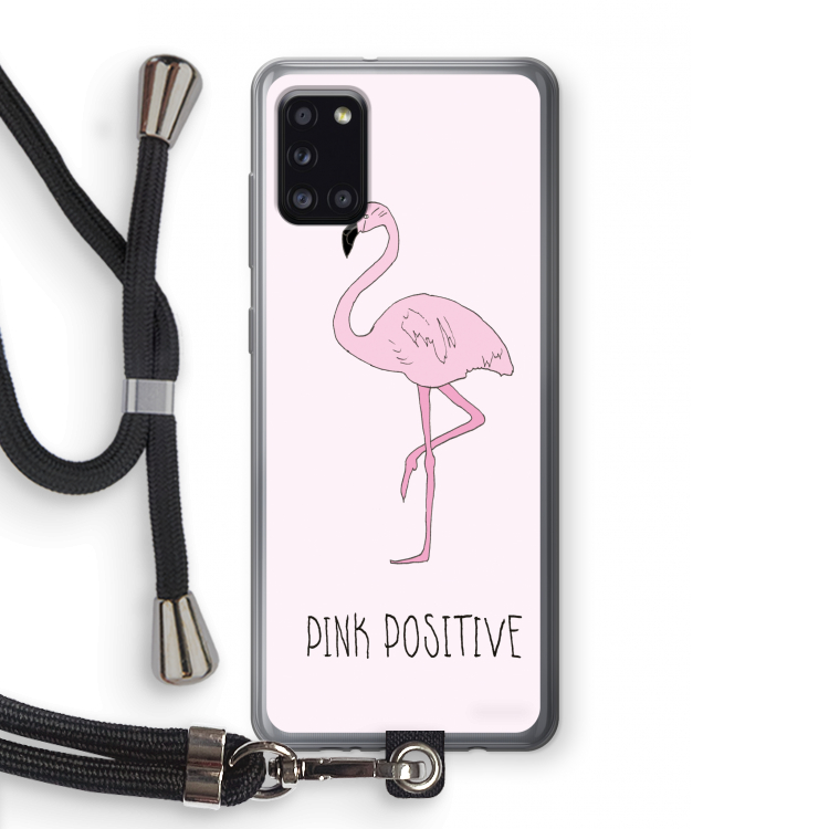 Pink positive: Samsung Galaxy A31 Transparant Hoesje met koord