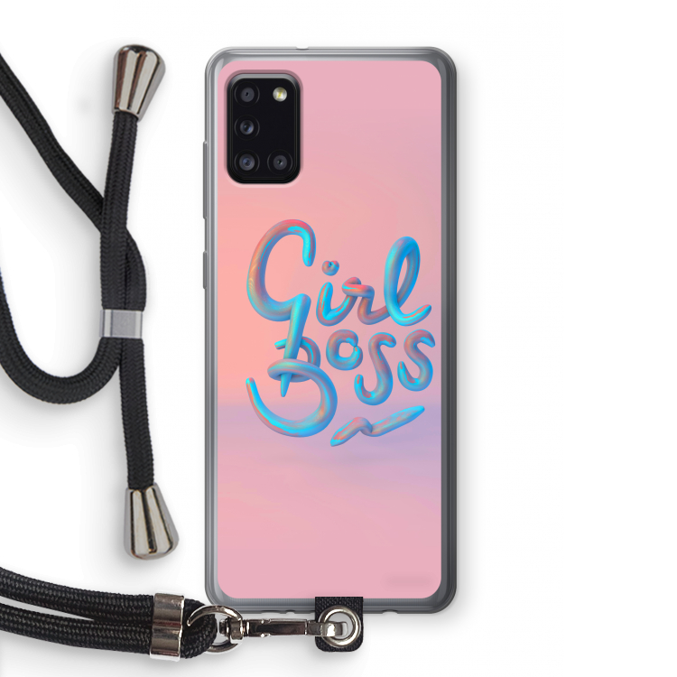 Girl boss: Samsung Galaxy A31 Transparant Hoesje met koord