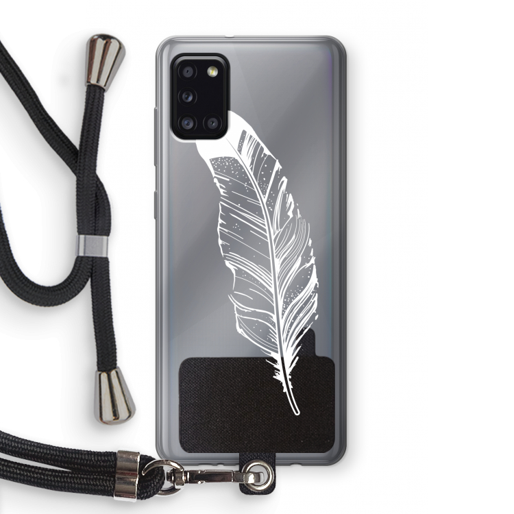 Pluim: Samsung Galaxy A31 Transparant Hoesje met koord