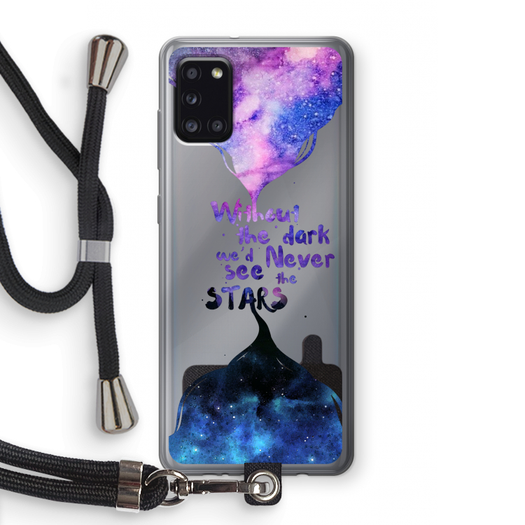 Stars quote: Samsung Galaxy A31 Transparant Hoesje met koord